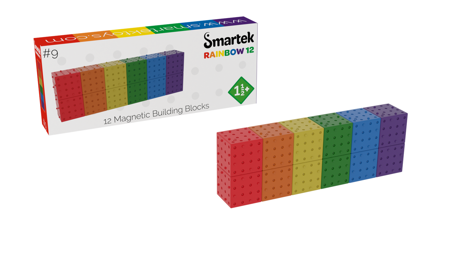 Magnetic Building Blocks Rainbow 12 pieces