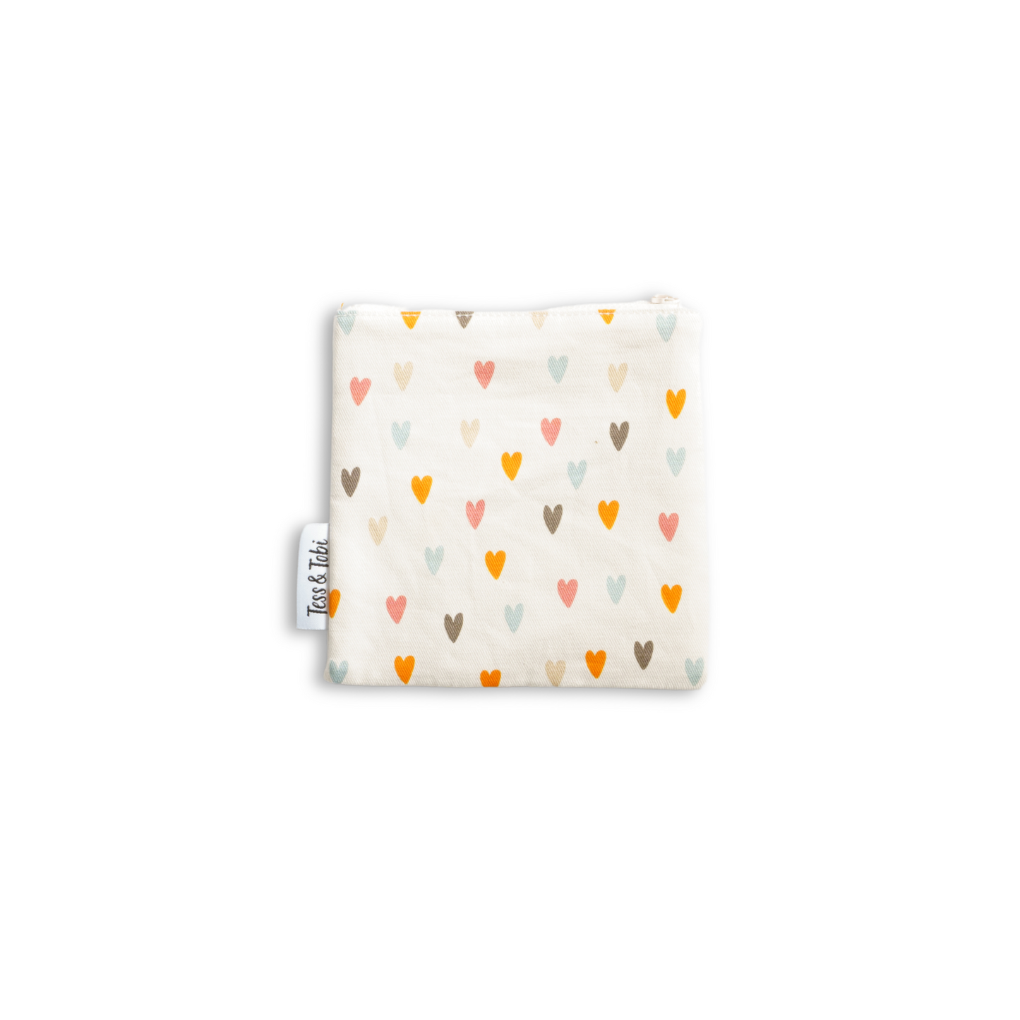 Washable snack bag | hearts | 14x14cm