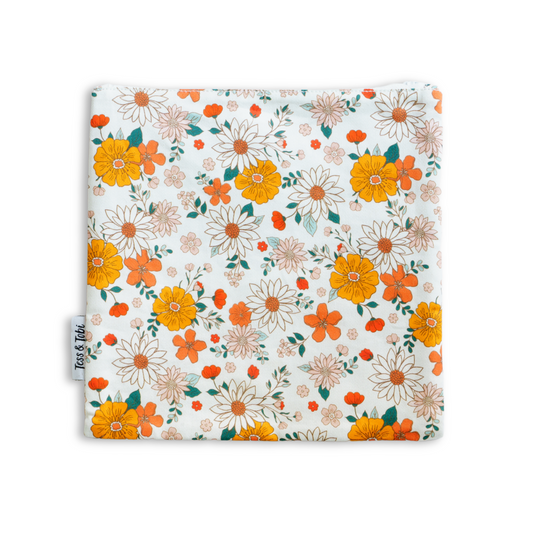 Washable sandwich bag 2.0 | retro flowers | 22x22cm 